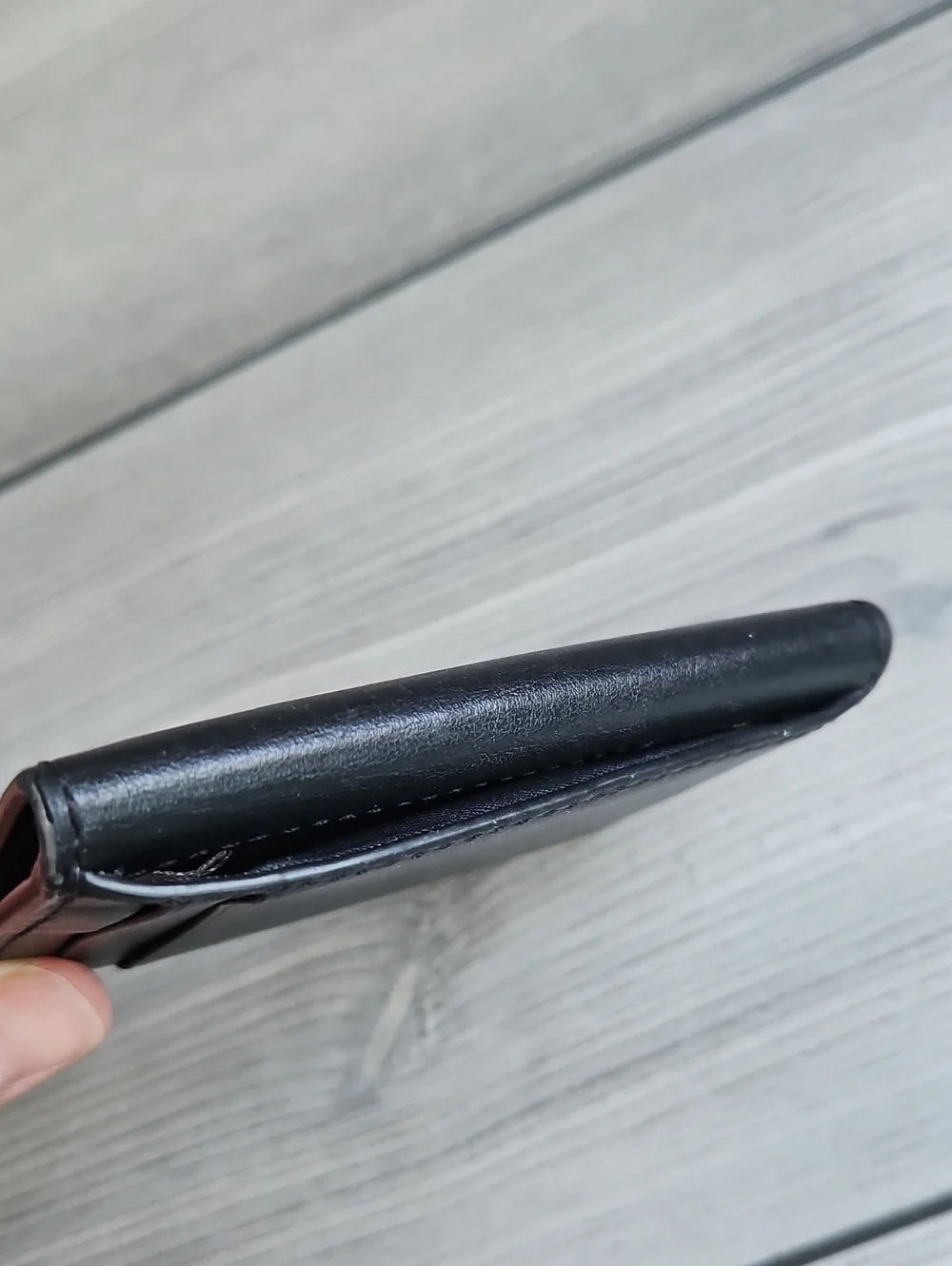 Coach men's bifold card case wallet in black leather